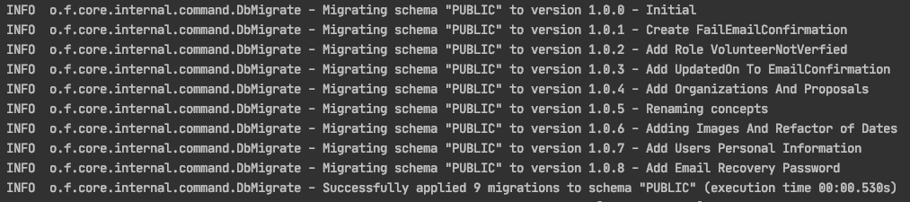 Terminal migraciones aplicadas