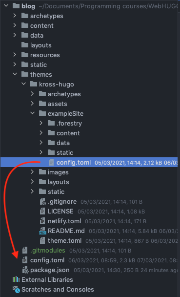 config.toml fichero config del proyecto